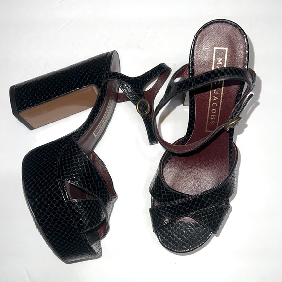 Marc Jacobs Shoes - LOWEST PRICE 🎉Marc Jacobs Black Python Embossed Leather Platform